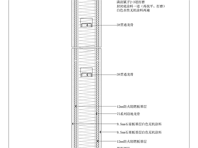 轻钢龙骨石膏板隔墙做法 施工图