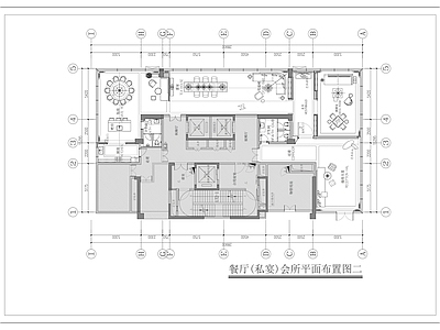 餐厅 私宴 会所平面方案布置图