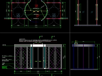 内直径3200两翼自动旋转门 施工图