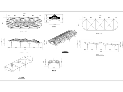 景观膜廊架 施工图