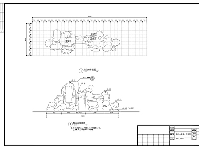 叠石假山全 施工图 假山
