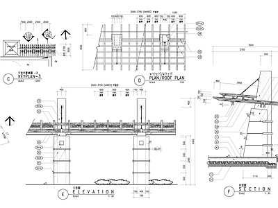 景观廊架详图 施工图