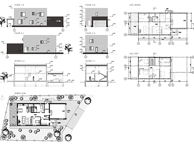 现代别墅住宅整体设计布局 施工图