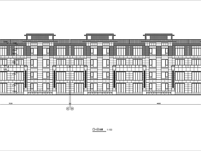 多层双拼新中式住宅建施图 施工图