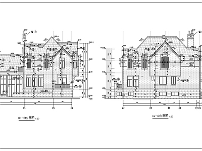 欧式古典风格别墅建 施工图