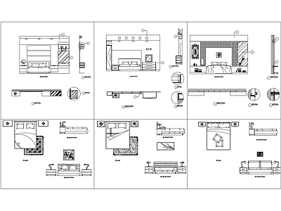 卧室平面立面模块图 施工图