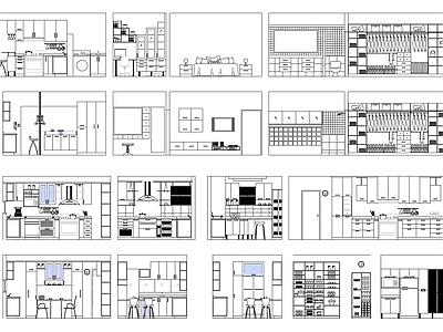 公寓住宅家具立面图设计 施工图