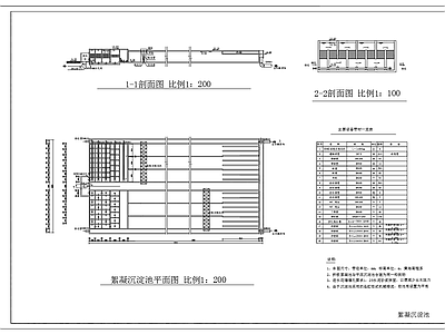 絮凝沉淀池平面剖面图 施工图