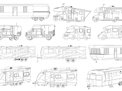 多种型号房车图库 施工图