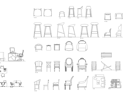 2024最新椅子沙发图库 施工图