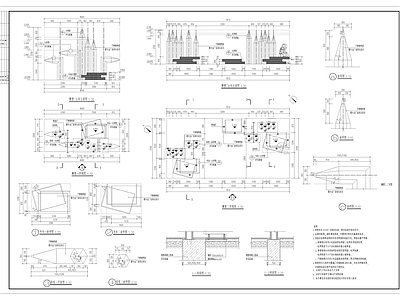 现代风格景观雕塑两种 施工图