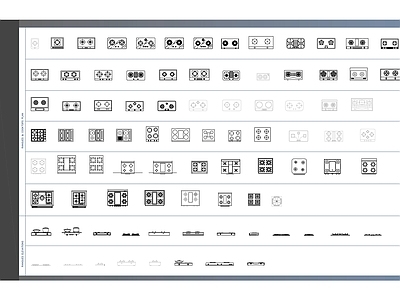 87个高质量的厨房电器平面图块和立面图 施工图