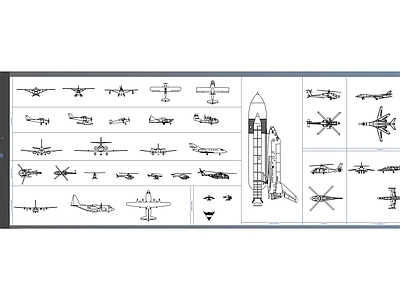 37个高品质其他飞机  块的平面图 侧视图和正视图 施工图