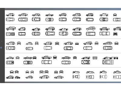 56个高质量汽车  块的平面图 侧面图 正面图和后立面图 施工图