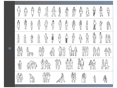 67个高品质块立面图中的人物 施工图