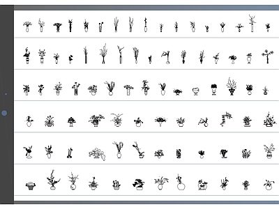 84个高品质盆栽植物立面图块 施工图