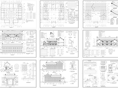 豪华四合院建筑 施工图