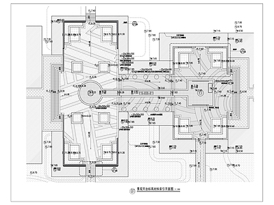 公园小区商业广场中轴景观平台平面图 施工图