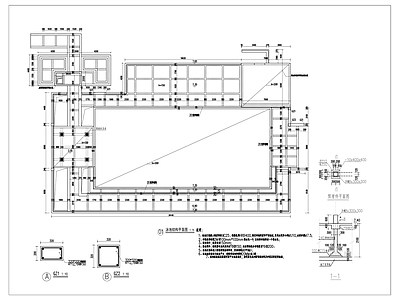 室外架空泳池结构图 施工图