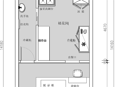 蛋糕店烘培店面包店 平面图