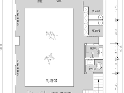 剑道馆武术馆 平面图