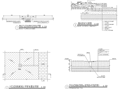 道牙侧边开口 下沉式绿地节点详图 施工图 局部景观