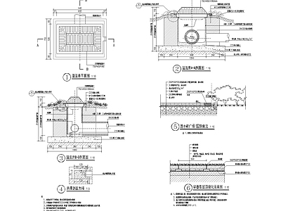 溢流井做法详图 雨水出开口道牙详图 t8 施工图 局部景观