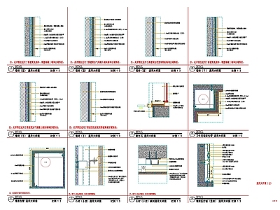 墙面涂料石材干挂医疗板转角通用大样图 施工图