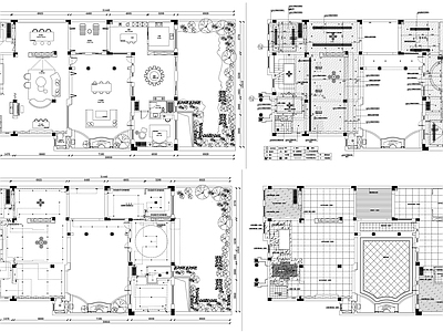 家具布置强电弱电给排水插座空调布局平面图设计素材 施工图