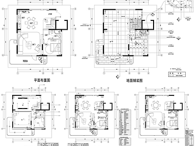 家具布置强电弱电给排水插座空调布局平面图设计素材 施工图