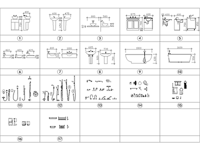 淋浴房小品图库 施工图