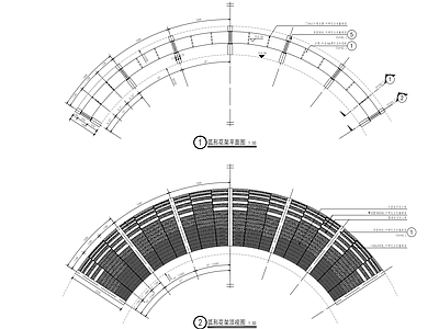 现代弧形花架 施工图