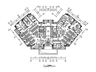 现代平层办公室平面布置图 施工图