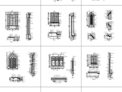 多套西式窗节点详图 施工图