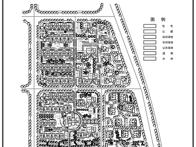 某地区修建性详细规划3 4号地总平方案 施工图 区域规划