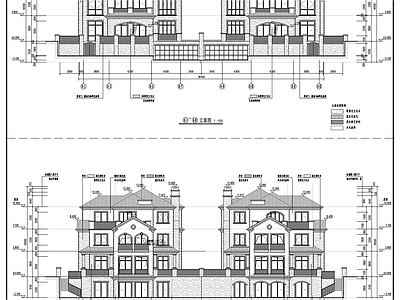 三层塔楼式居住建 施工图