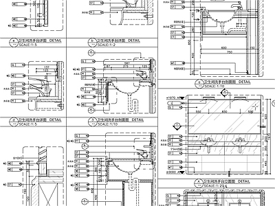 公共卫生间洗手台详图 施工图