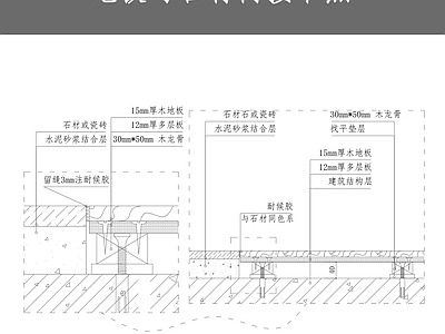 地板与石材衔接节点 施工图 通用节点