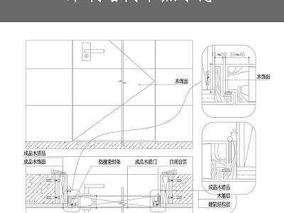 木制暗门节点示意 施工图 通用节点