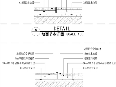 强化木地板地面做法 施工图