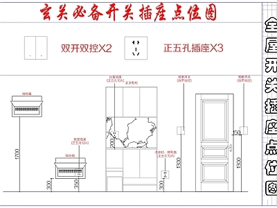 全屋开关插座点位图 施工图