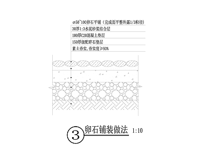 卵石铺装做法 施工图 局部景观