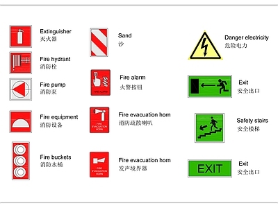 消防标识 图库 施工图