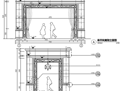 欧式单开间廊架详图 施工图