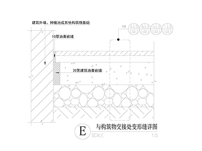 与构筑物交接处变形缝详图 施工图 局部景观