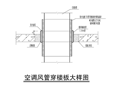 空调风管穿楼板大样图 施工图