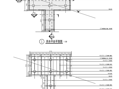 景观亲水木平台 施工图
