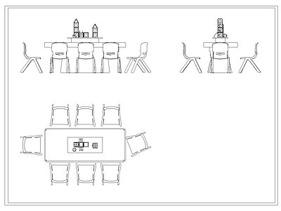 现代儿童桌椅 积木玩具桌 儿童座椅 施工图