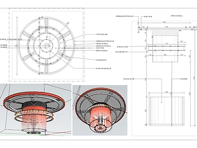 网红店装饰台道具图节点图 施工图 岛台餐台