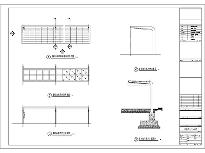 现代风格社区非机动车廊架详图 施工图